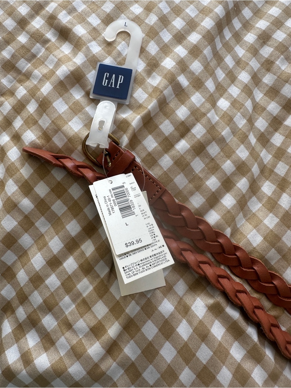 Zara Men’s Braided Leather Belt in Rust Brown
